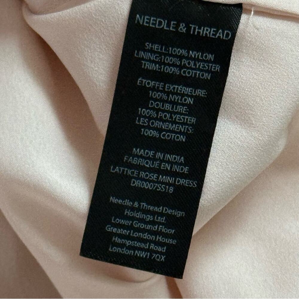 Needle & Thread Lattice Rose Embroidered Frill Sleeveless Mini Dress Women’s 2 - Picture 14 of 15